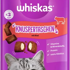 Beliebt Whiskas Snacks Knuspertaschen Rind 60 g